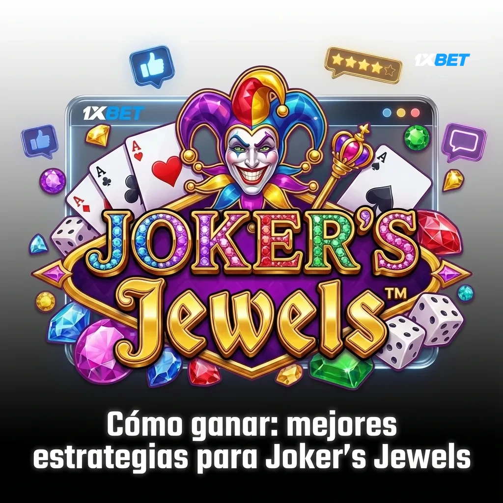 Ilustraci&oacute;n de tragamonedas Joker's Jewels con consejos de gesti&oacute;n de banca y apuestas en texto en espa&ntilde;ol