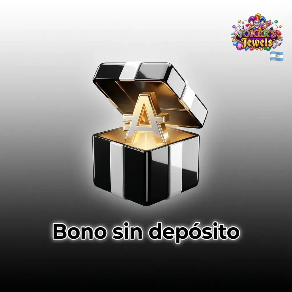 Ilustraci&oacute;n de bono sin dep&oacute;sito Joker&rsquo;s Jewels con fichas y monedas, destacando saldo gratis y giros sin ingreso inicial