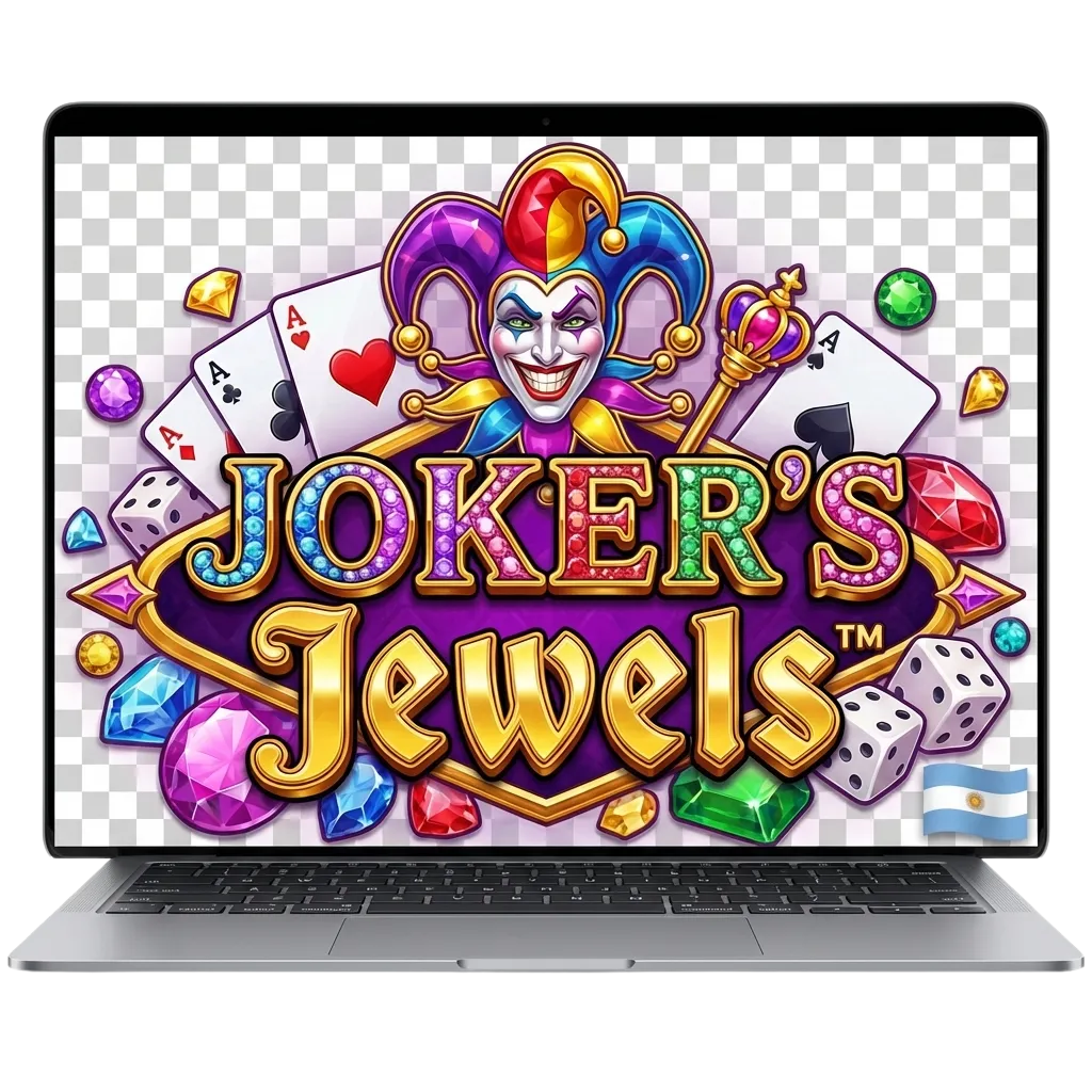 Pantalla de la tragamonedas Joker's Jewels demo con buf&oacute;n, joyas brillantes y opci&oacute;n de jugar gratis sin riesgo