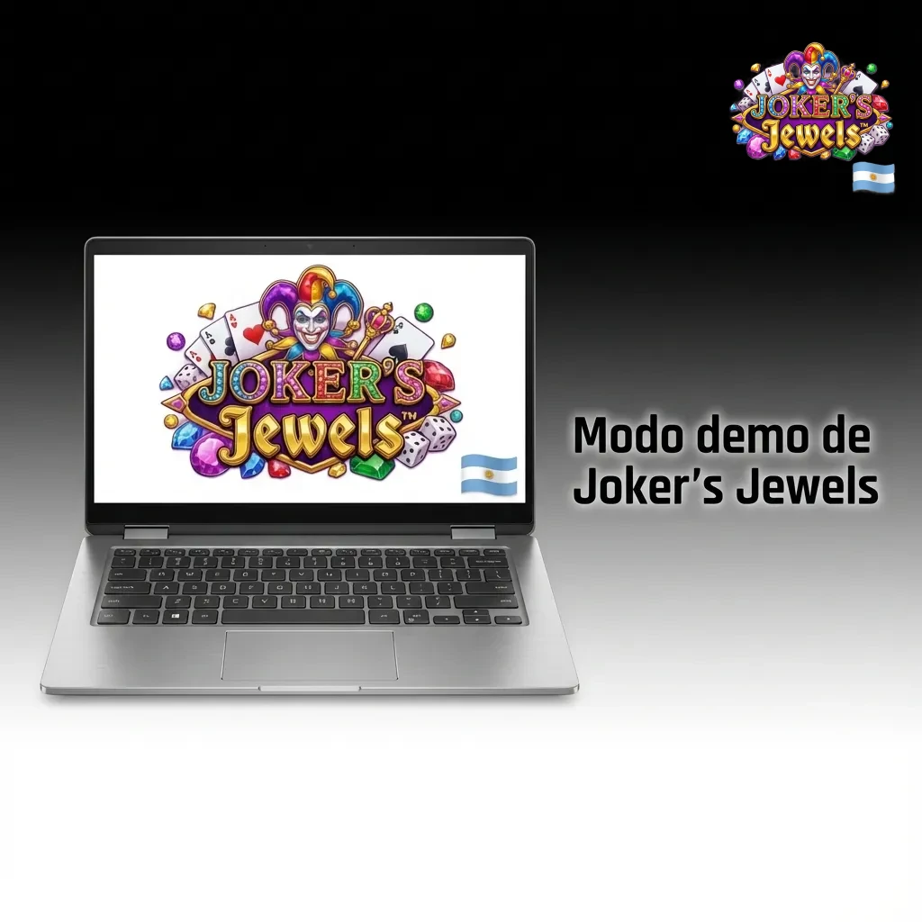 Pantalla de tragamonedas Joker's Jewels en modo demo con cr&eacute;ditos ficticios y botones de apuesta visibles