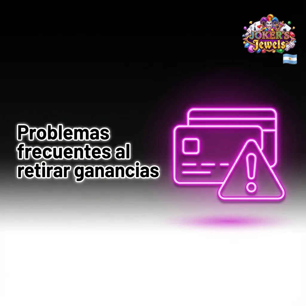 Ilustraci&oacute;n sobre problemas comunes al retirar ganancias de Joker&rsquo;s Jewels en Argentina y consejos para evitarlos