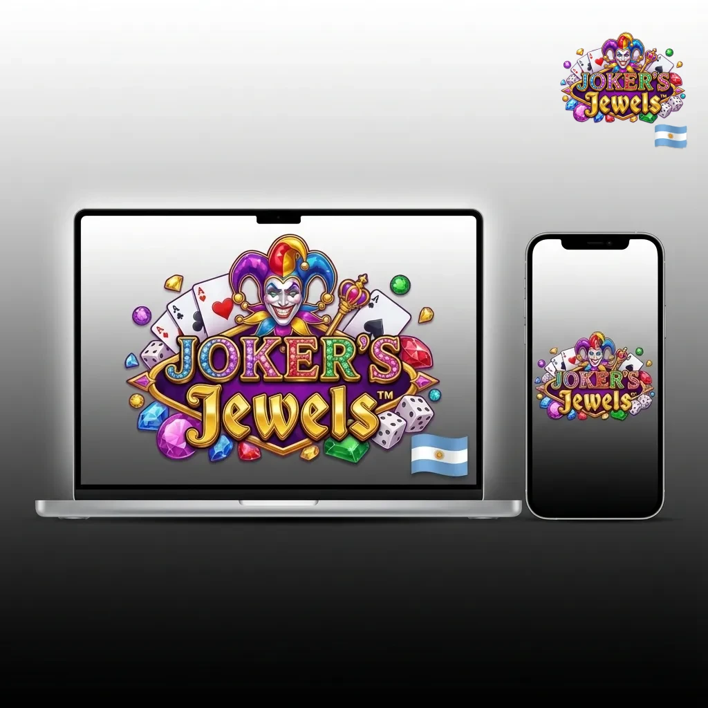 Dispositivos con Android, iOS, Windows y macOS mostrando la app de casino Joker&rsquo;s Jewels en pantallas t&aacute;ctiles y de escritorio
