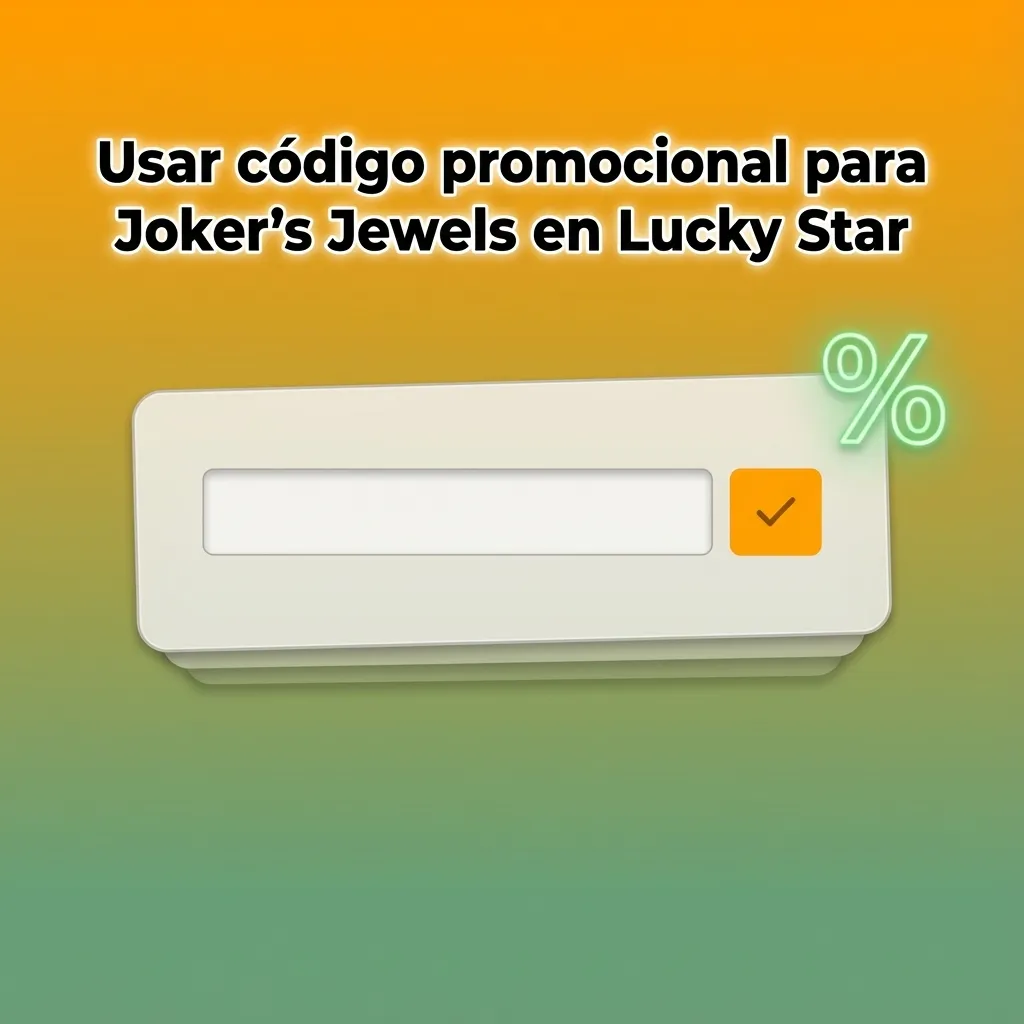 Pantalla de Lucky Star mostrando campo para ingresar c&oacute;digo promocional JOKERAR en el juego tragamonedas Joker&rsquo;s Jewels