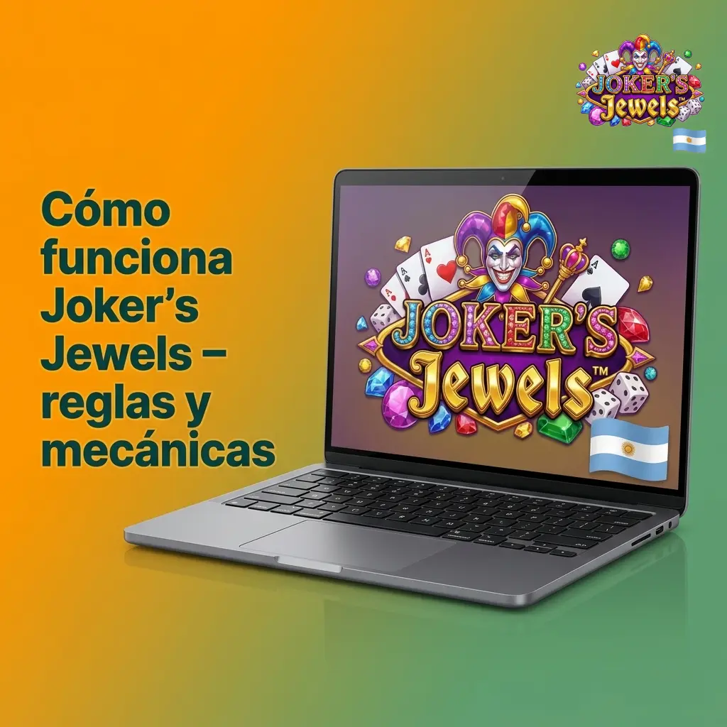 Pantalla de Joker's Jewels con 5 carretes, 3 filas y 5 líneas de pago fijas mostrando símbolos de joyas y comodín